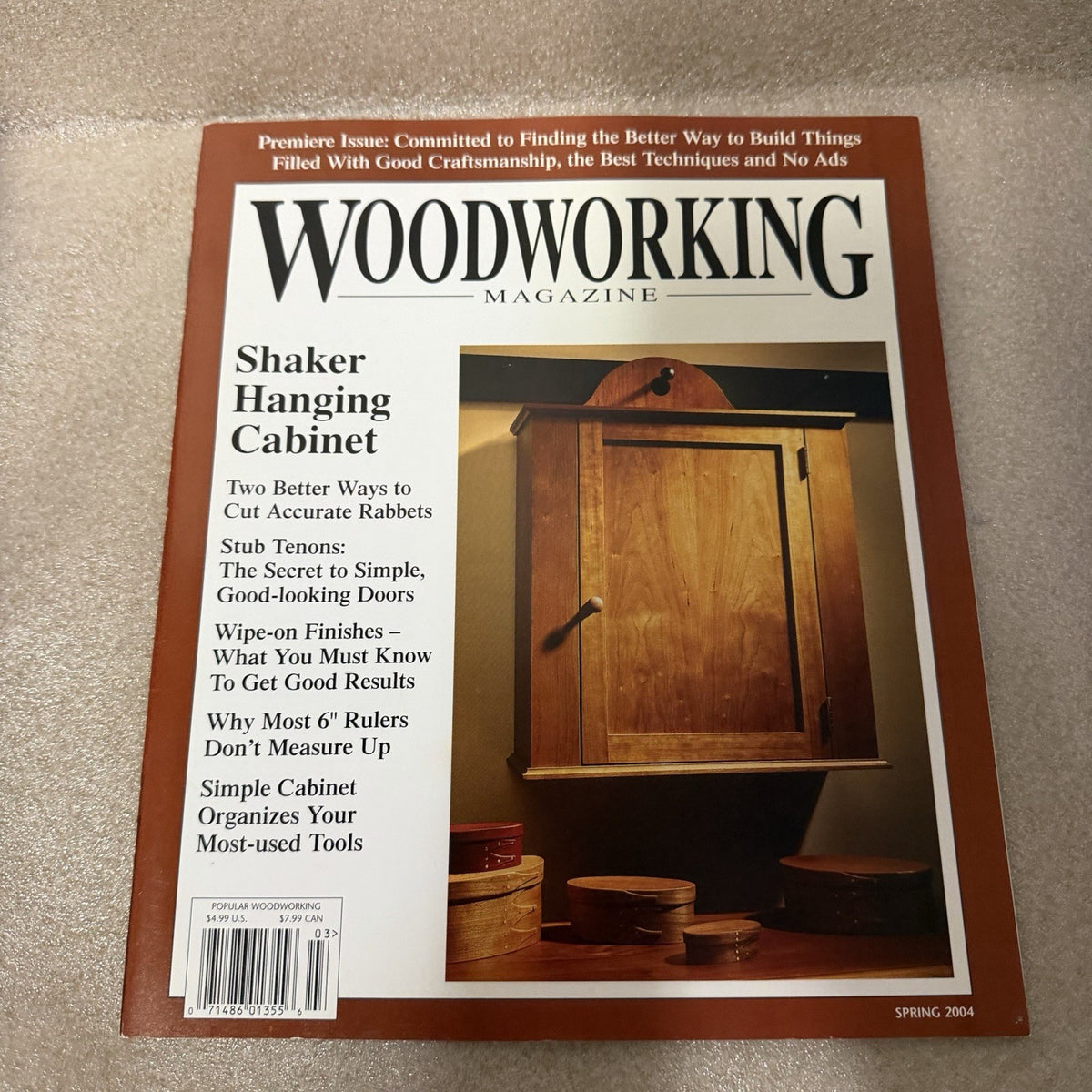 Woodworking Magazine Spring 2004 Premiere Issue Shaker Hanging Cabinet Rabbets