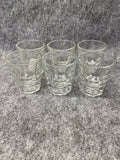 Set of 6 Libbey Heavy Clear Glass Shot Glasses 2 oz Thick Base Barware Vintage