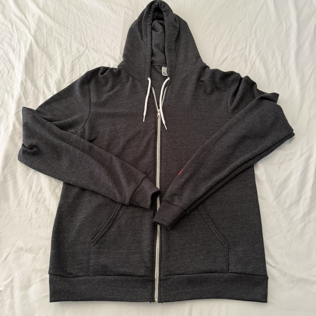 American Apparel F497 Tri-Blend Zip Hoodie Men’s XL Gray Stark Fit OC USA