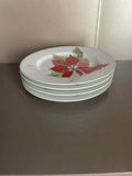 Set of 4 Block Spal Plates Poinsettia Pattern 6.5” Goertzen Portugal 1982