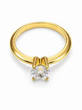 Size 8 Gold Tone CZ Solitaire Engagement Style Ring for Women