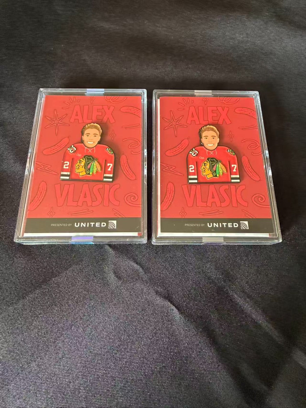 Alex Vlasic Players Pins Limited Edition Enamel Pin Chicago Blackhawks NHL Pair
