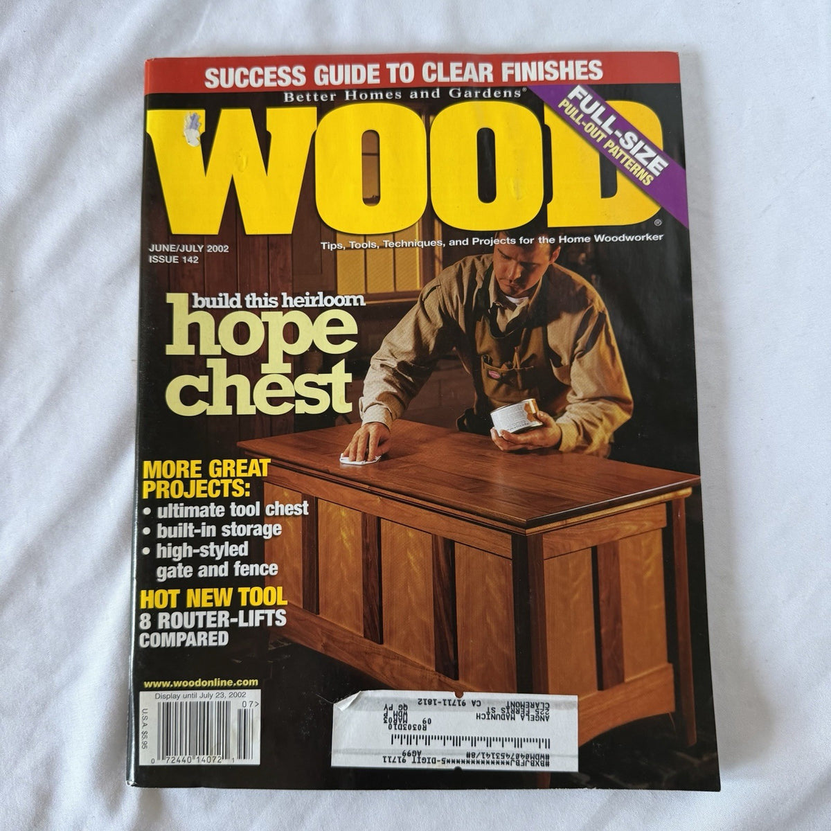 Vintage WOOD Magazine June/July 2002 #142 - Heirloom Hope Chest + Router Lifts