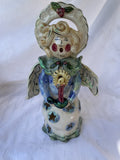 Blue Sky Clayworks Angel Tea Light Candle Holder Heather Goldminc Holly EUC