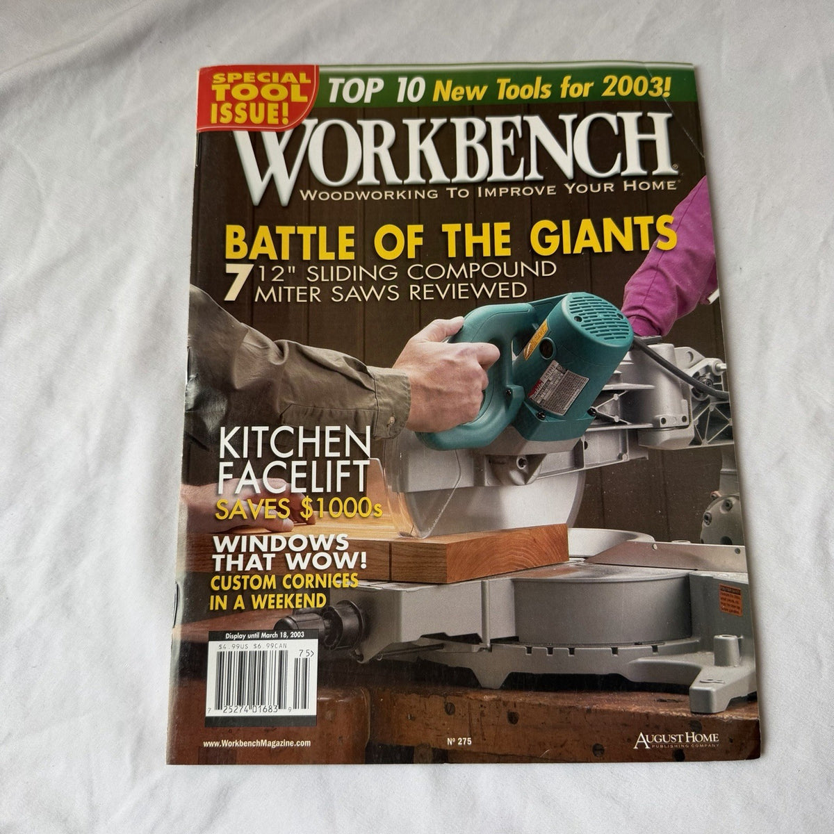 Workbench Magazine No 275 2003 Miter Saw Review Kitchen Facelift Shop Cart DIY