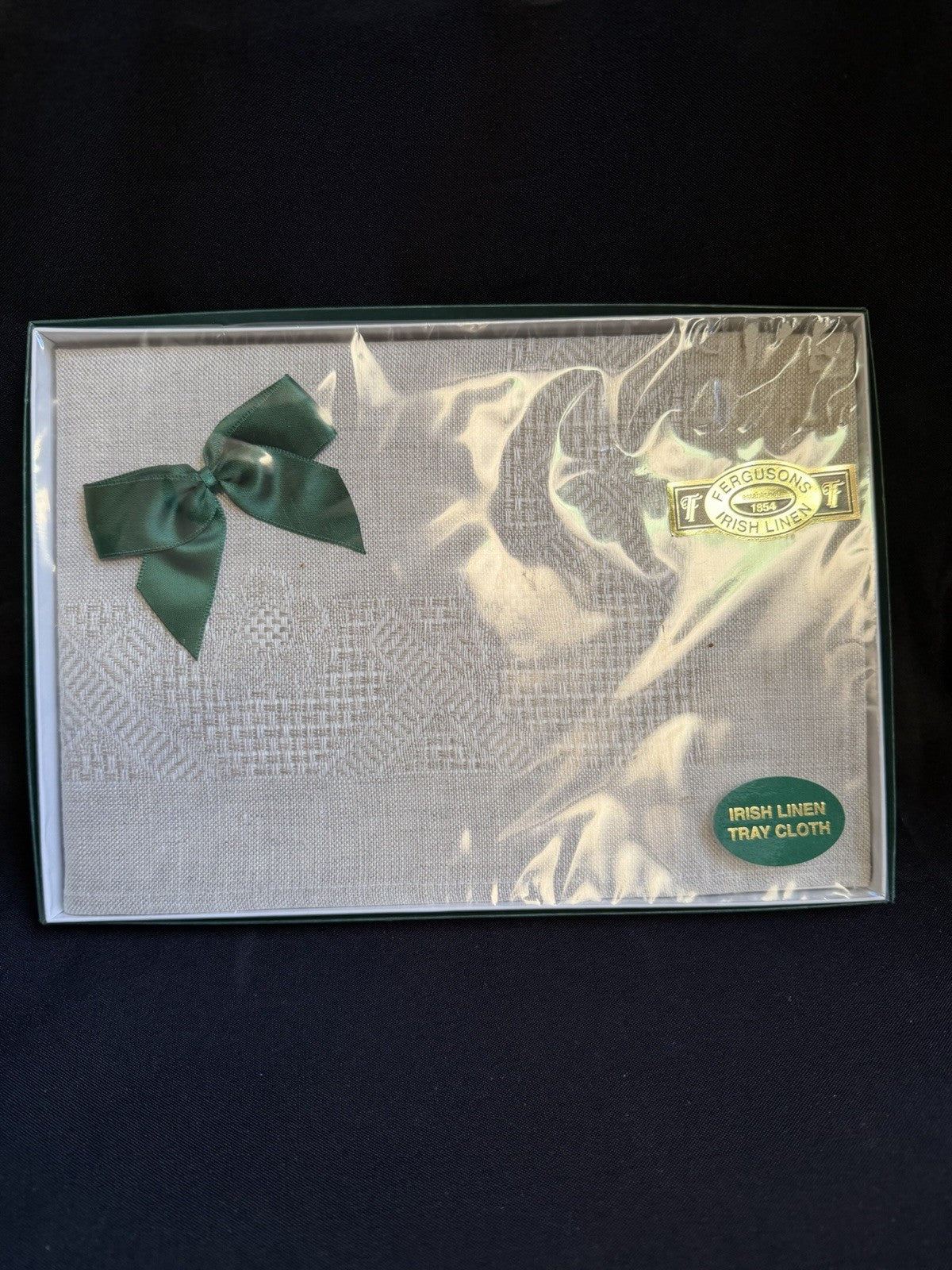 Fergusons Irish Linen Tray Cloth 12x18 in Etamine 071 New in Box Made in Ireland