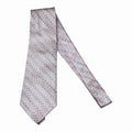 Pronto Uomo Pink Geometric Silk Tie - 100% Silk Multicolor Pattern