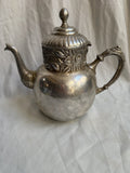 Antique Derby Silver Co Quadruple Plate Floral Teapot #1651 Ornate Victorian 9”