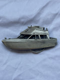 Vintage Bergamot Brass Works Pewter Round Yacht Belt Buckle - Nautical Design