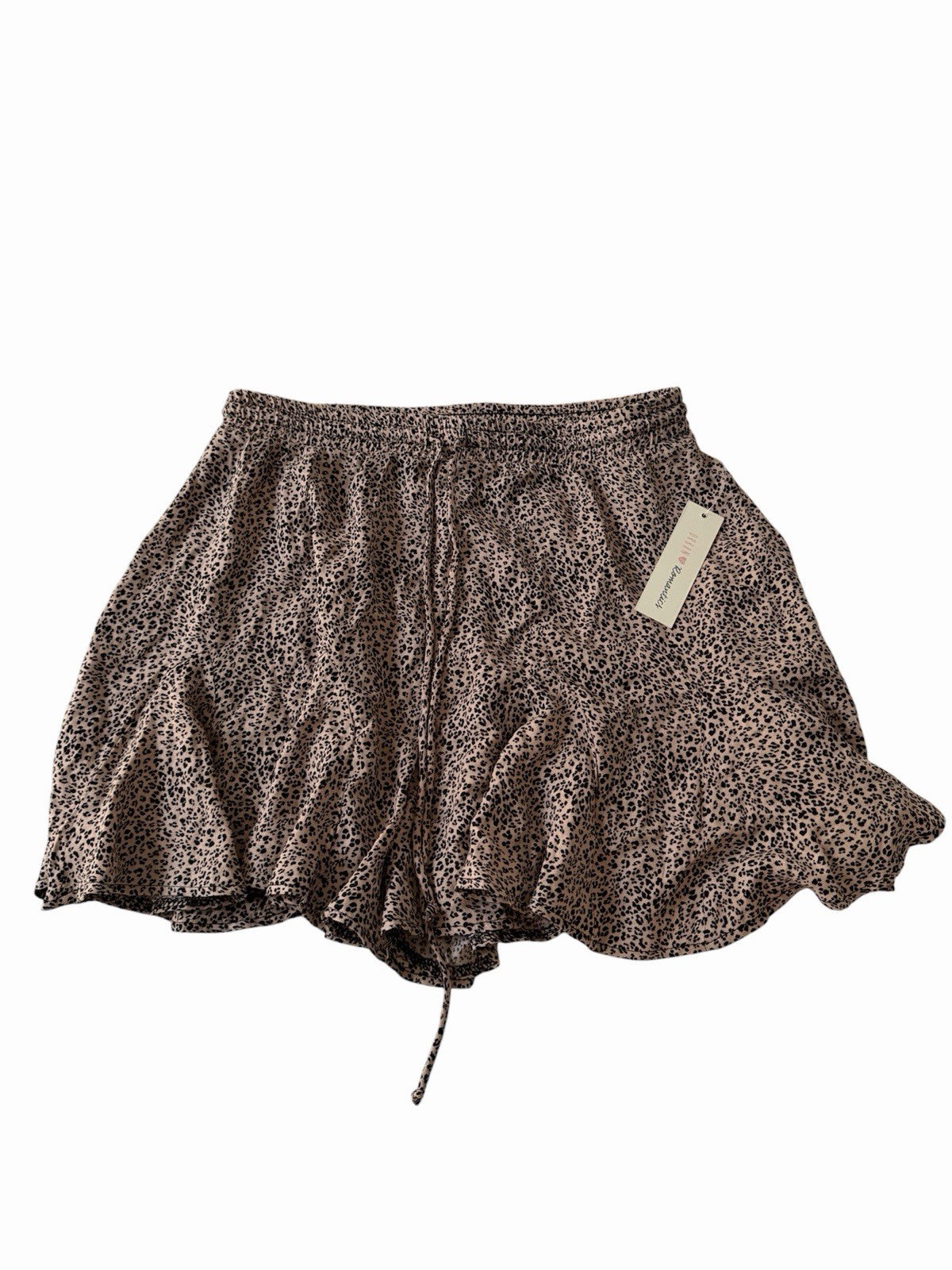 Urban Romantics Leopard Print Shorts Size M - 100% Rayon Elastic Waist