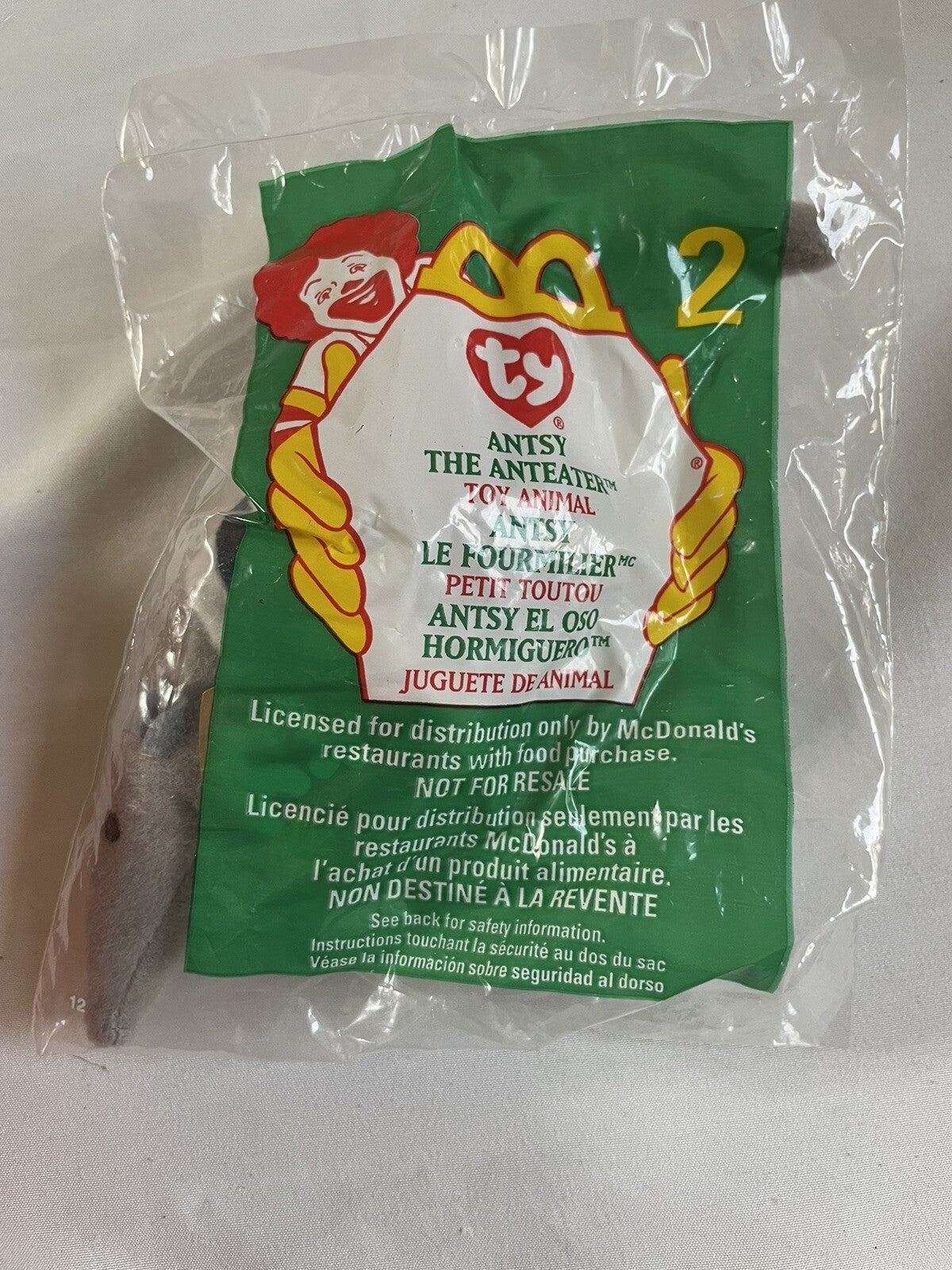 Vintage McDonald’s Happy Meal Toy - TY Teenie Beanie Baby ‘Antsy’ the Anteater
