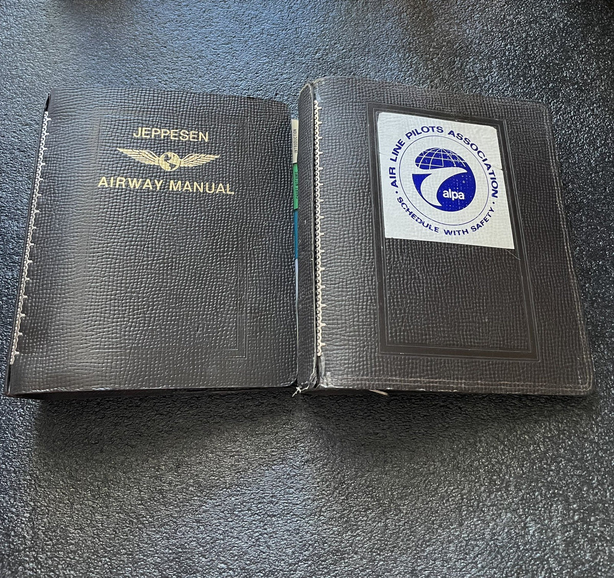 Vintage Jeppesen Airway Airplane Manuals Aeronautical Binder 1 and 2