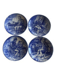 Enoch Wedgwood Tunstall Set 4 Plates 4.25" Soldier/Pedlar/Huntsman/Game Keeper