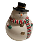 Winter Snowman Cookie Jar Gibson Ceramic Holiday Christmas Snack Jar New 2008