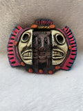 Mexico 3D Terracotta Art Mask: Aztec Mayan Three Ages of Man
