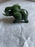 Hand-Carved Green Jade Elephant Figurine - 2.5 Inches - Unique Collectible Decor