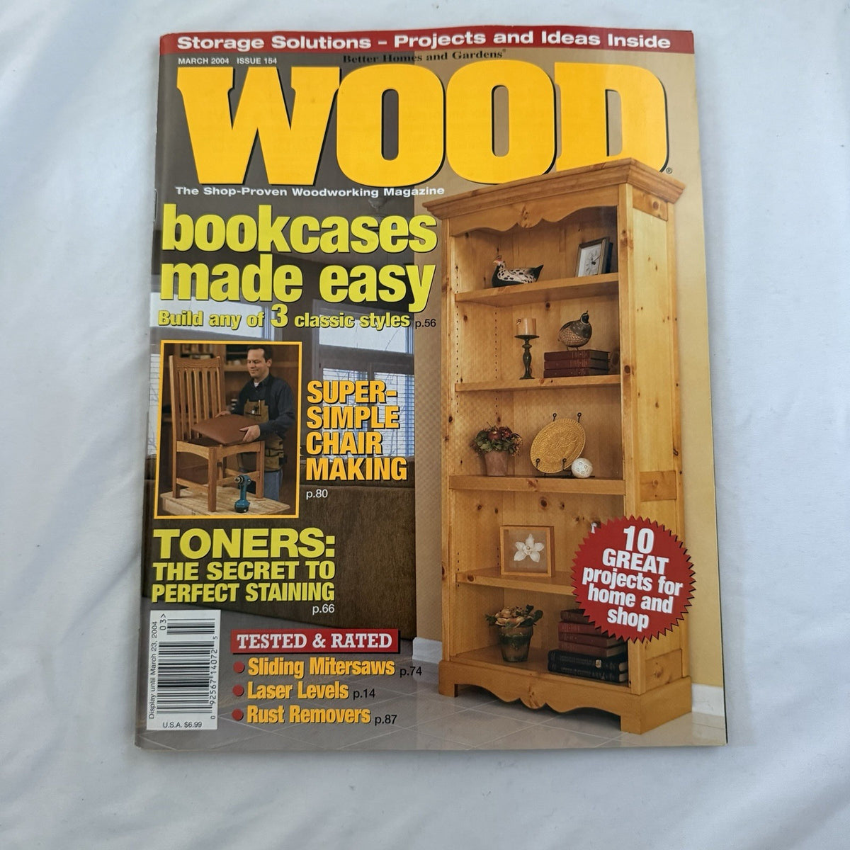 WOOD Magazine March 2004 Issue 154 Bookcases Made Easy Woodworking