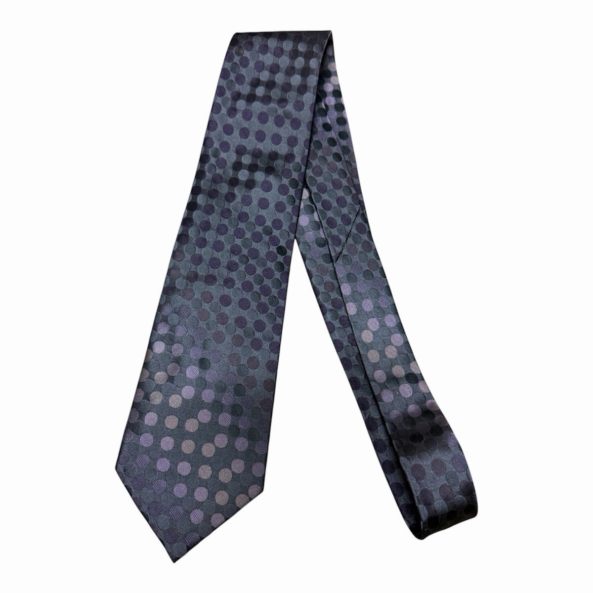 Axcess by Claiborne Purple Gray Polka Dot Silk Tie - 100% Silk Necktie