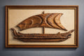 Large Tiki Ship & Sail Wall Carving Wood Relief Mid Century 60”