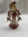 Vintage Blue Sky Clayworks Handmade Rejoice Angel Bell / Ornament Unique 2003