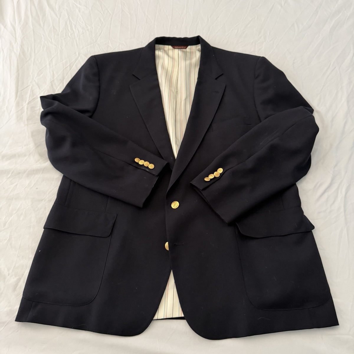 Cricketeer Black Blazer Jacket Men’s 1841 Gold Buttons Tailored in USA