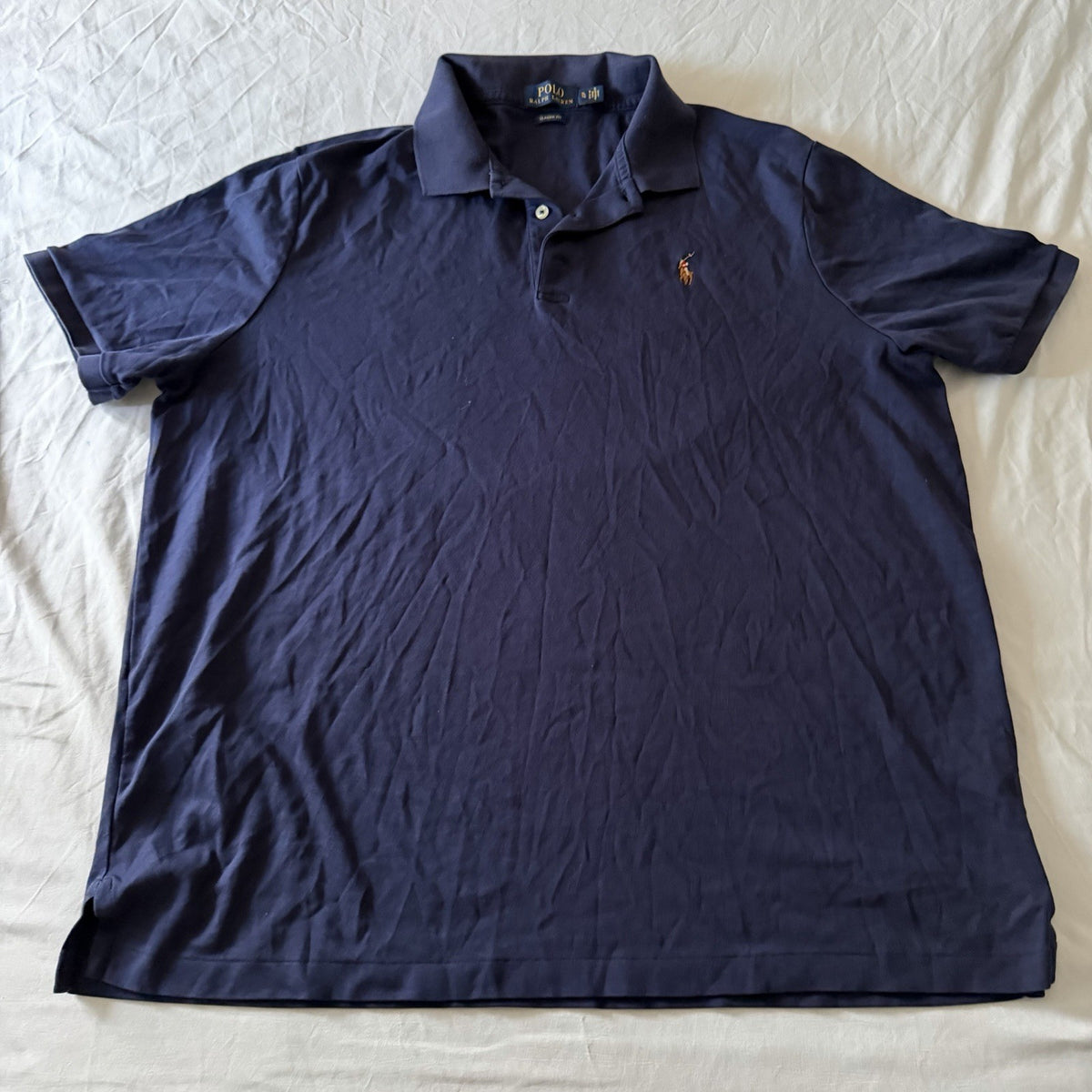 Polo Ralph Lauren Navy Blue Polo Shirt Big Pony Logo Classic Fit XL