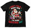 Funny Santa Bathroom Shirt Can't Talk Christmas Humor Tee