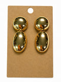 Vintage Gold Tone Oval Drop Earrings Chunky Statement Dangle Earrings