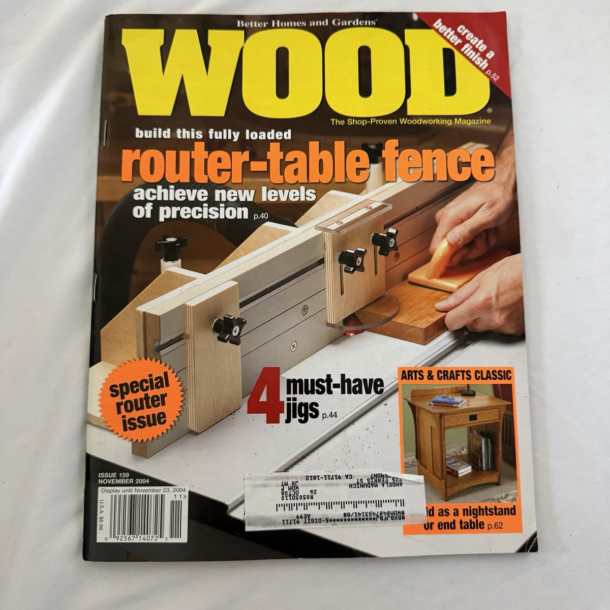 WOOD Magazine Nov 2004 Issue 159 Router Table Fence Woodworking Projects