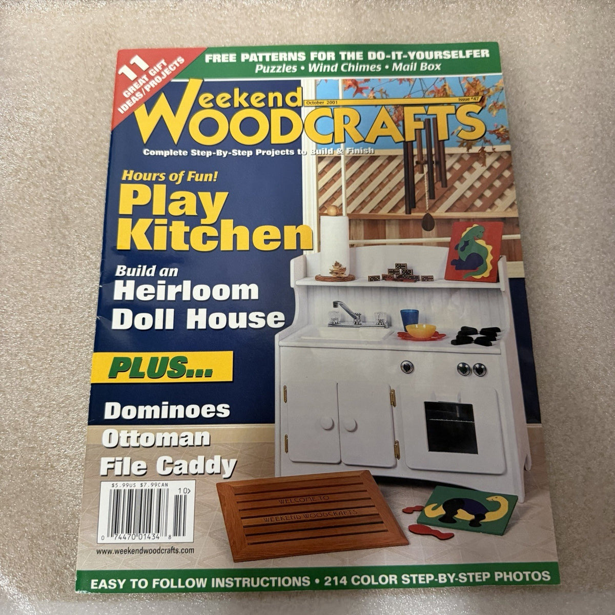 Weekend Woodcrafts October 2001 Play Kitchen Doll House Dominoes Ottoman
