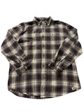 Carhartt Men’s Size L Relaxed Fit Gray Black Plaid Flannel Shirt