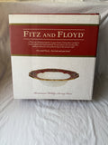 Fitz and Floyd Renaissance Holiday Serving Bowl 13” Red Gold Boxed