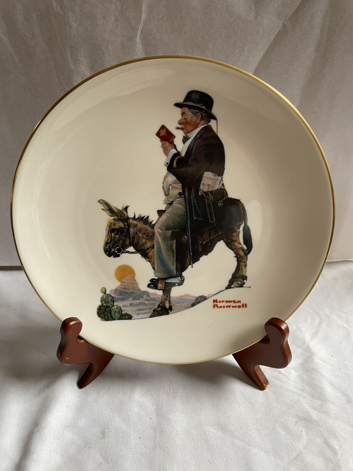 Norman Rockwell ‘The Tourist’ Saturday Evening Post Collector Plate -Gorham 1981