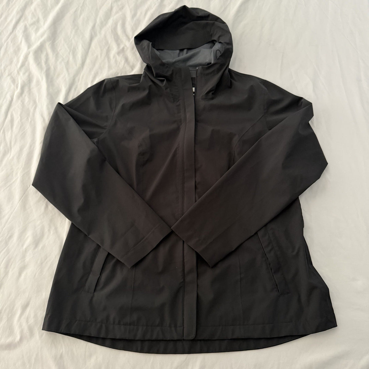 32 Degrees Cool Black Hooded Jacket Zip Front Pockets Ladies Size L