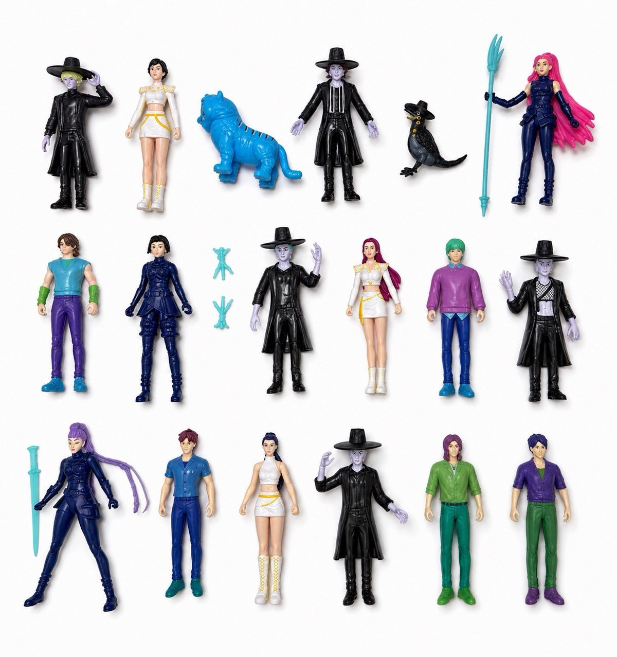 KPop Demon Hunters Action Figure Toys Set of 18 Pcs Collectible Mini Figures