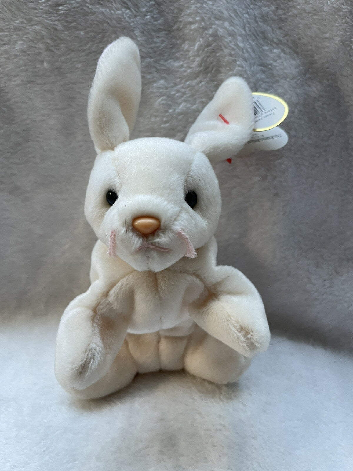 Vintage TY Beanie Baby Nibbler The Rabbit Plush With Tags 1999