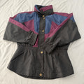 OSSI Skiwear 90s Color Block Jacket Purple Blue Black Ladies Size L