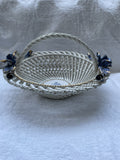 Vintage Porcelain Capodimonte Made In Italy Handled Flower Basket 12”