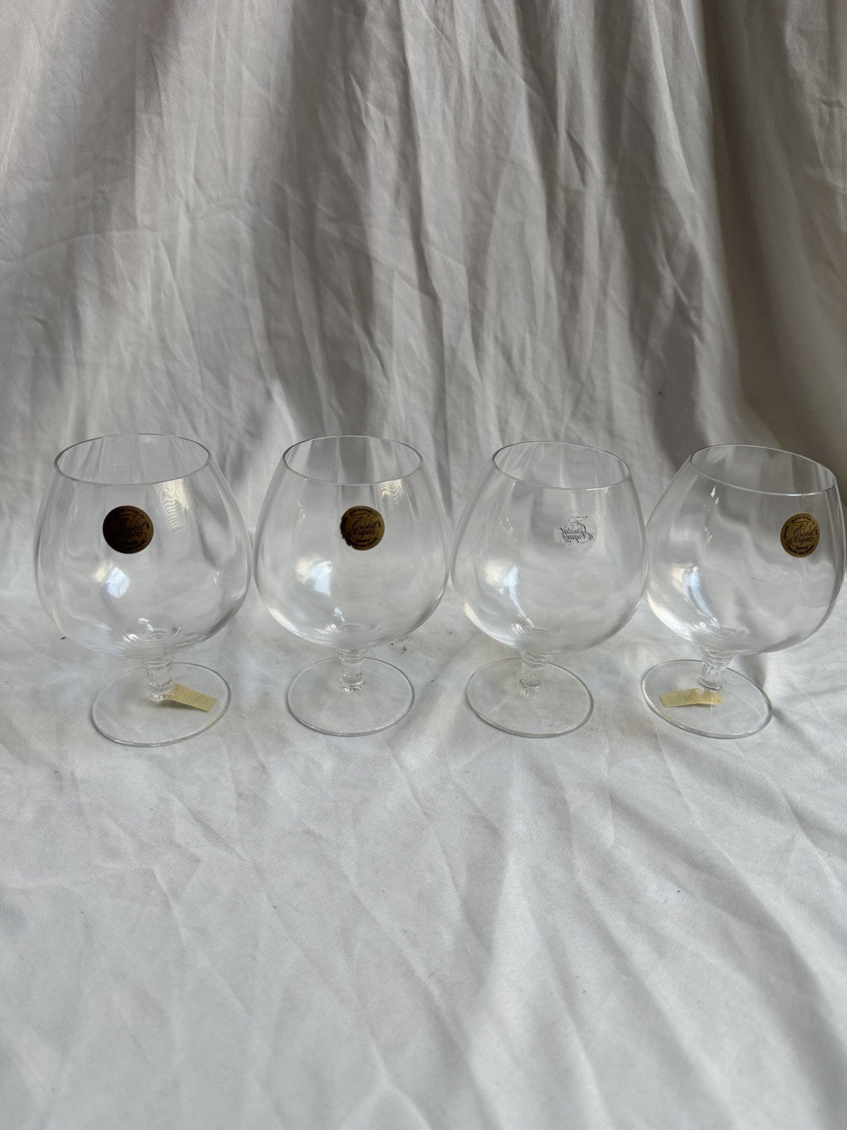 Cristal d’Arques France Lead Crystal Brandy Snifter Glasses Set of 4 4.75”