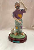 Emmett Kelly Jr. Professional Collection Golfer Figurine with Wooden Base, 9”