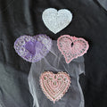 Lot 4 Heart Lace Applique Embroidered Patch Sewing Craft Valentine Trim