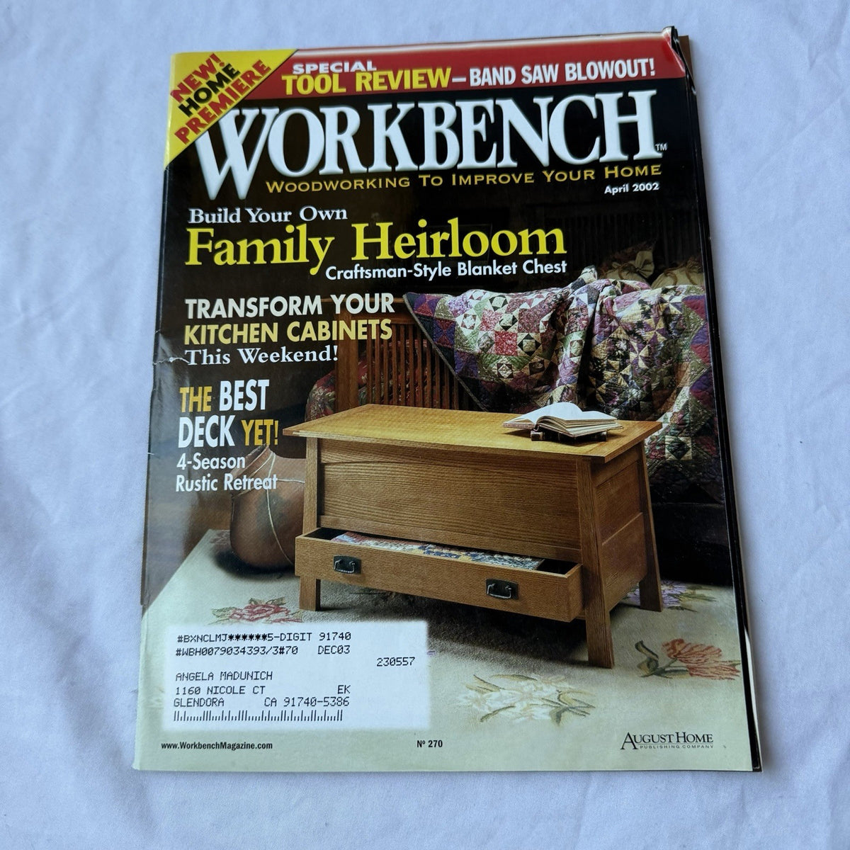 Workbench Magazine April 2002 Craftsman Blanket Chest Plans