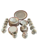Majesty Taupe Fantasy #8394 Dinner Plates-Desert/Bread-Soup Bowls 46 Pieces
