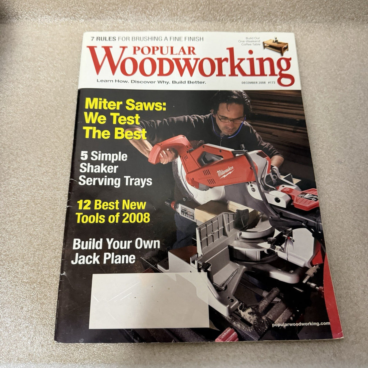 Popular Woodworking December 2008 Miter Saws Test Shaker Trays Jack Plane