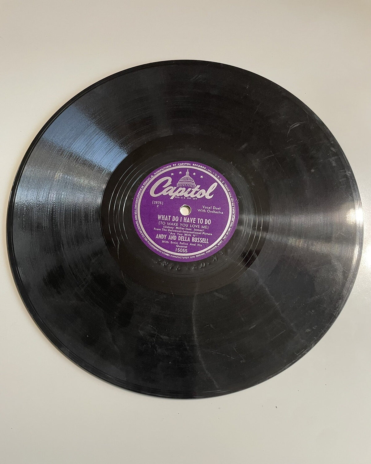 78rpm Capitol 15055 ANDY Russell "What Do I Have To Do & Long After Tonight
