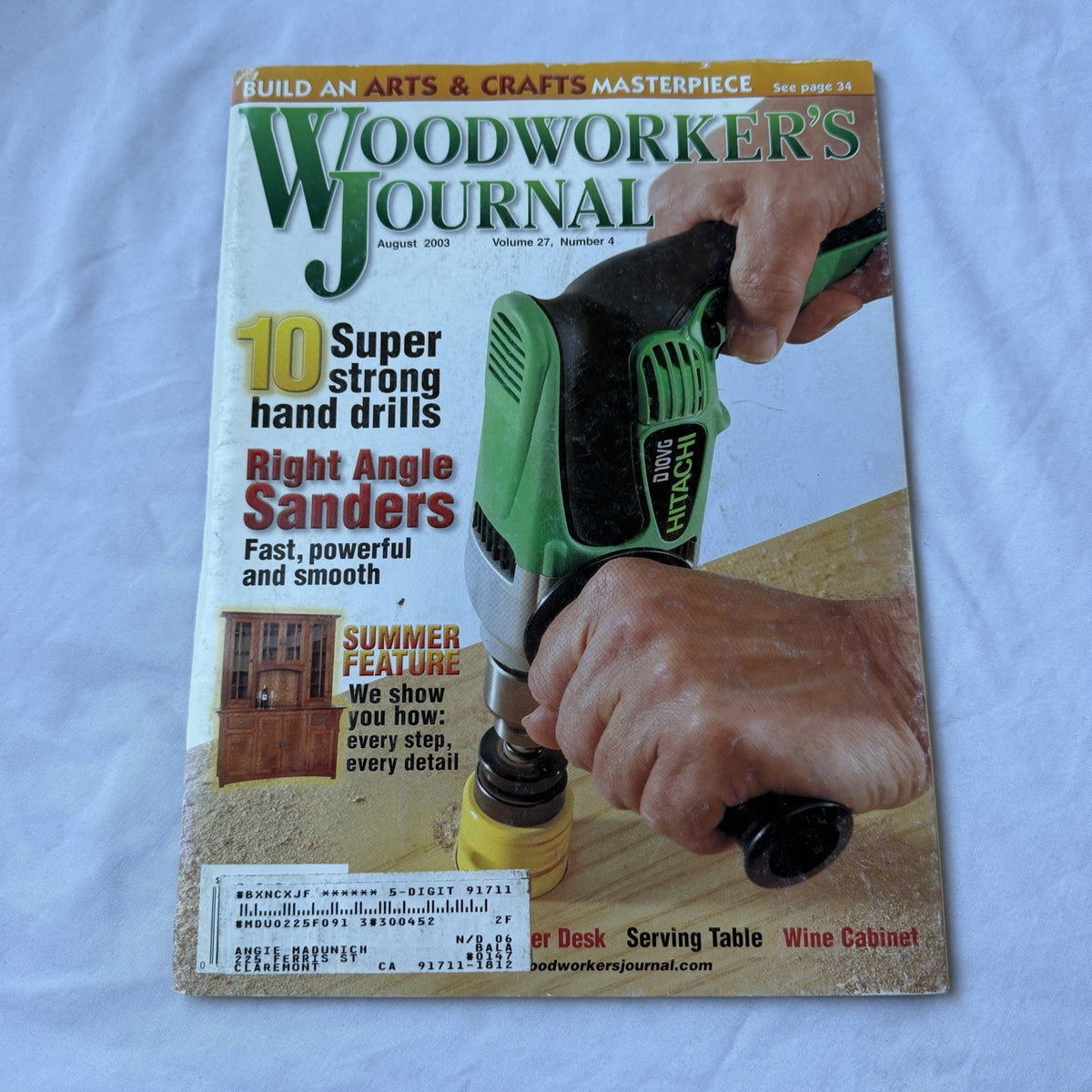 Woodworker’s Journal Aug 2003 Vol 27 No 4 Arts & Crafts Plans