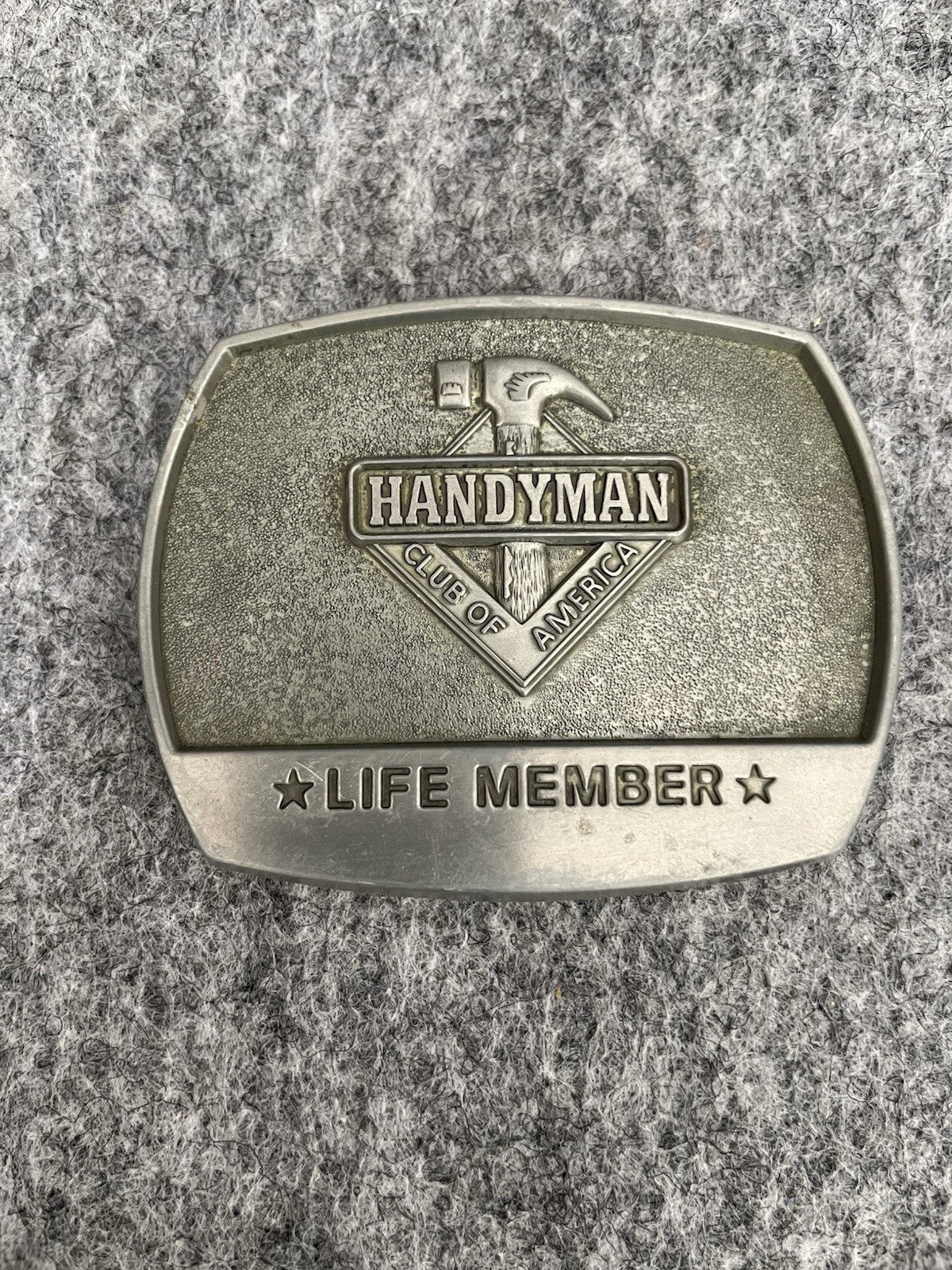 Vtg 1996 Handyman Club of America Belt Buckle Life Member Vintage Metal