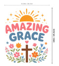 4pcs 10" DTF Transfers Amazing Grace Floral Cross Christian Faith Shirt Pack