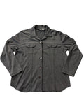 Chico’s Size 2 Gray Herringbone Button Front Jacket Shirt Women’s L