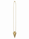 Vintage Gold Tone Arrowhead Pendant Necklace Geometric Statement Minimalist